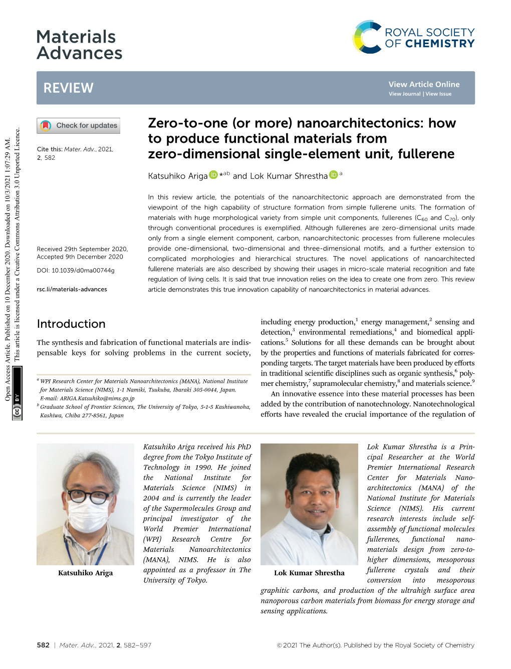 Nanoarchitectonics: How to Produce Functional Materials from Cite This: Mater