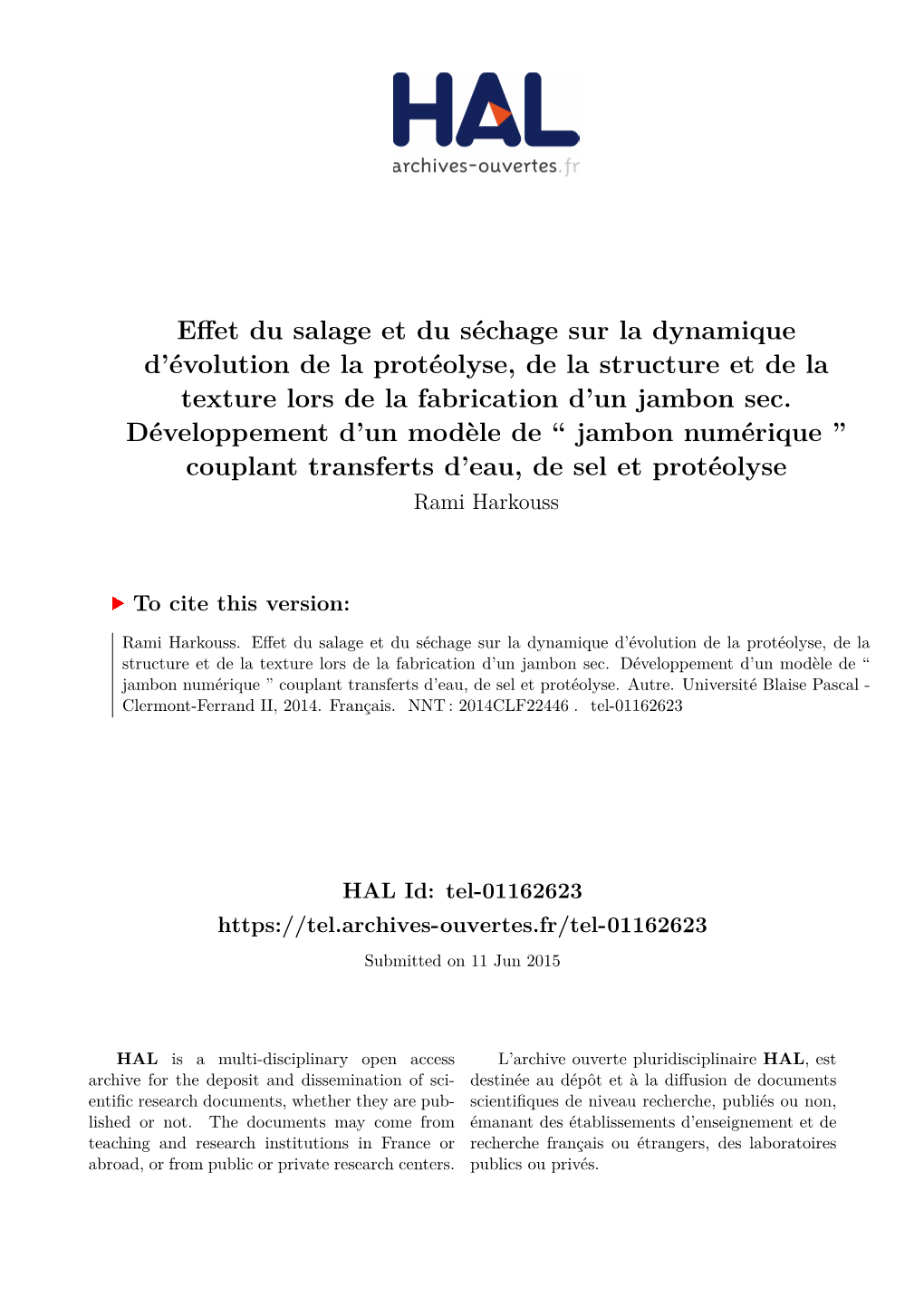 Effet Du Salage Et Du Séchage Sur La Dynamique D'évolution De La