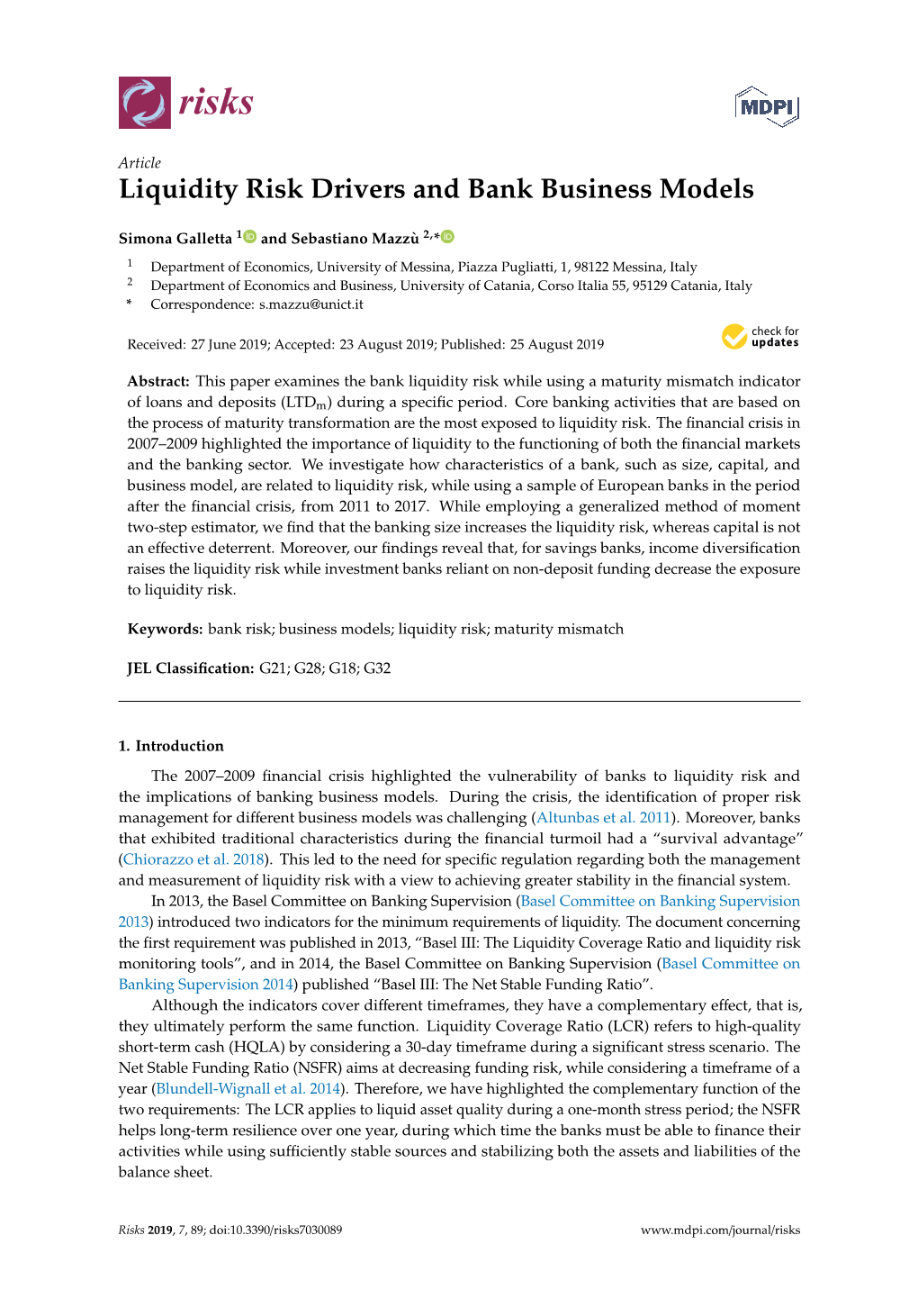 Liquidity Risk Drivers and Bank Business Models