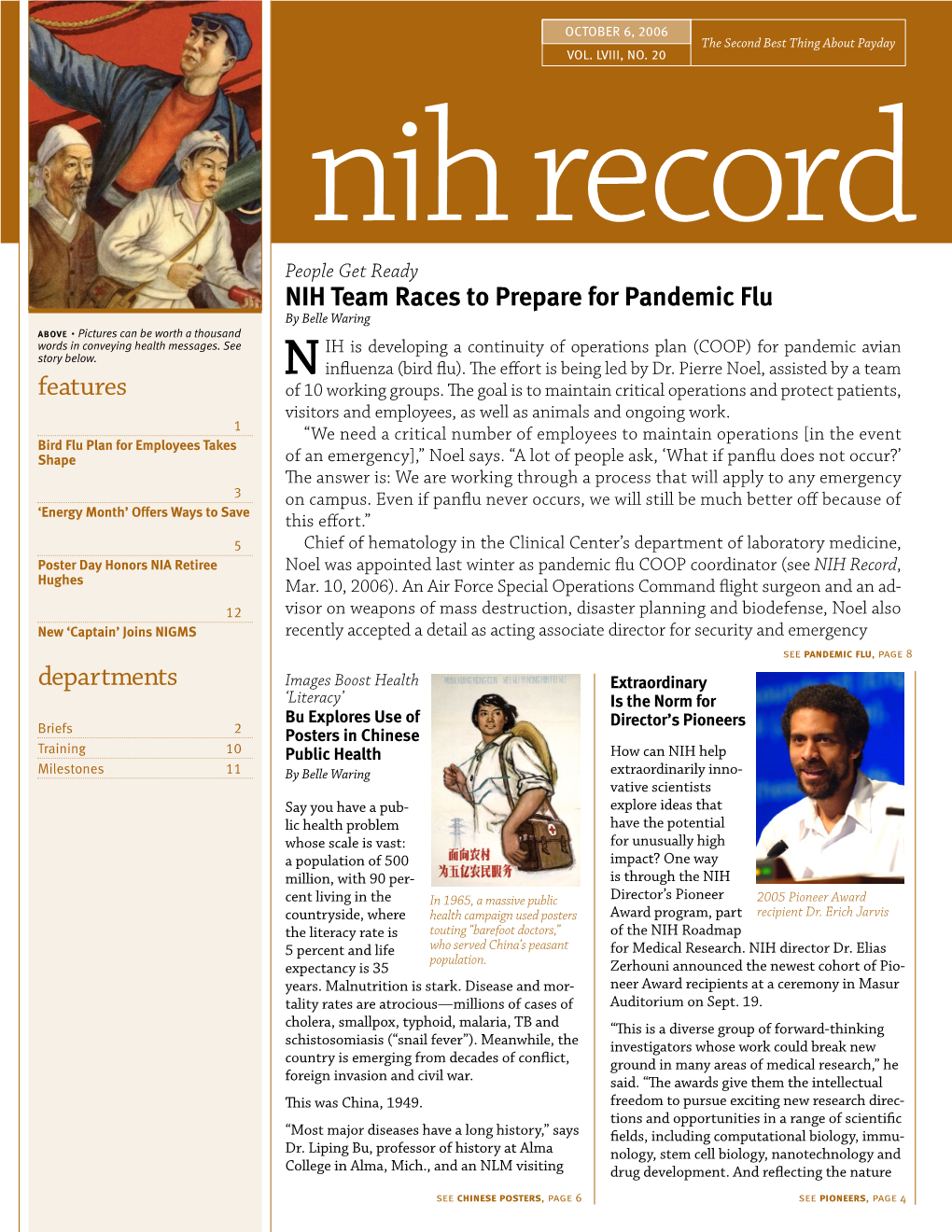 October 6, 2006, NIH Record, Vol. LVIII, No. 20