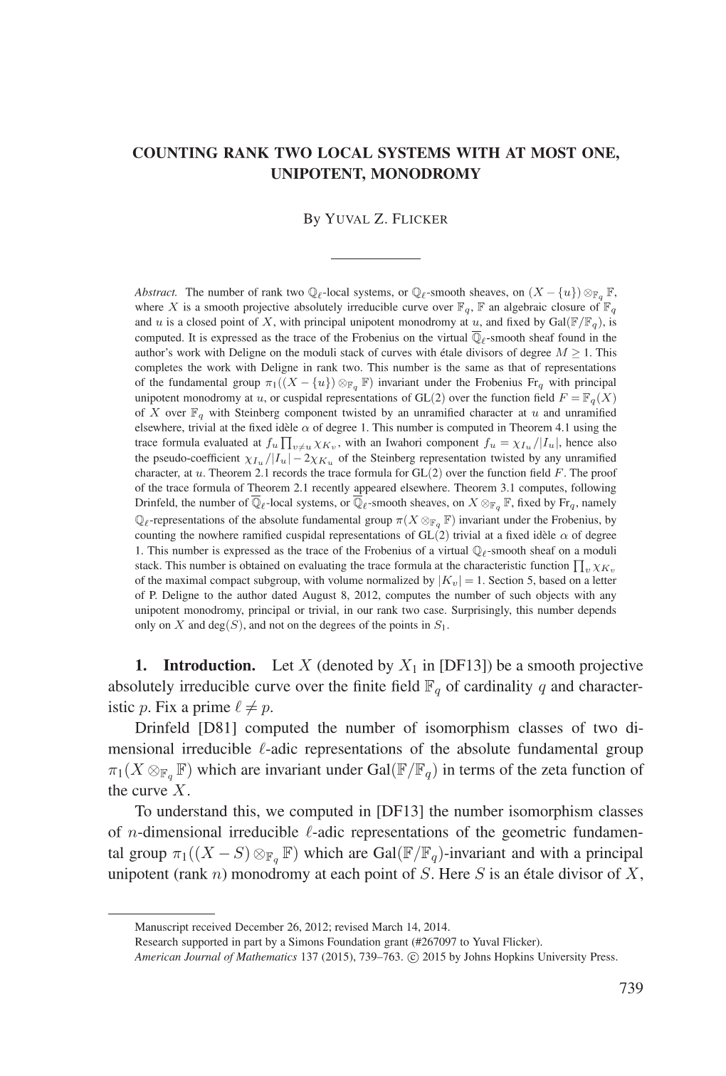 Counting Rank Two Local Systems with at Most One, Unipotent, Monodromy