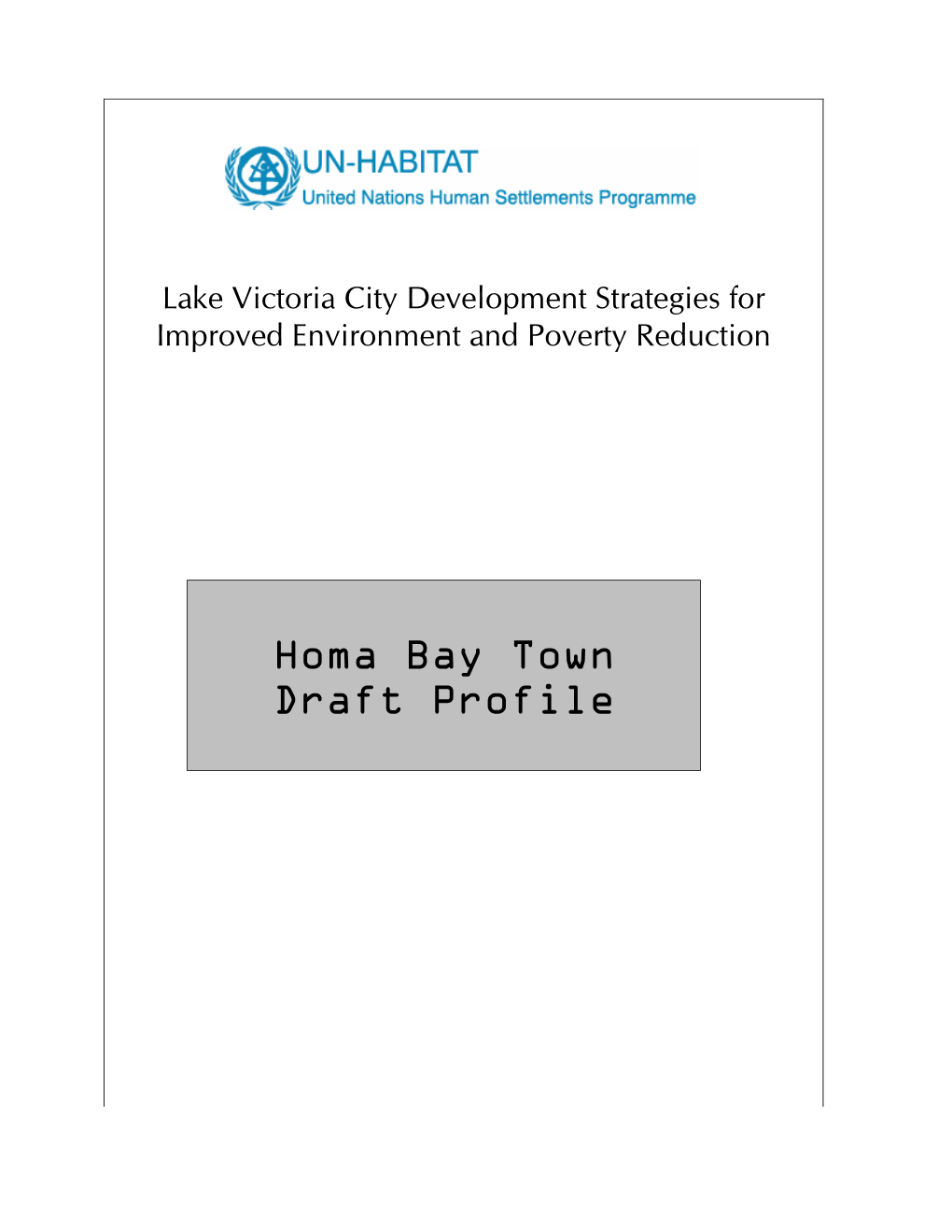 Homa Bay Municipal Council City Profile
