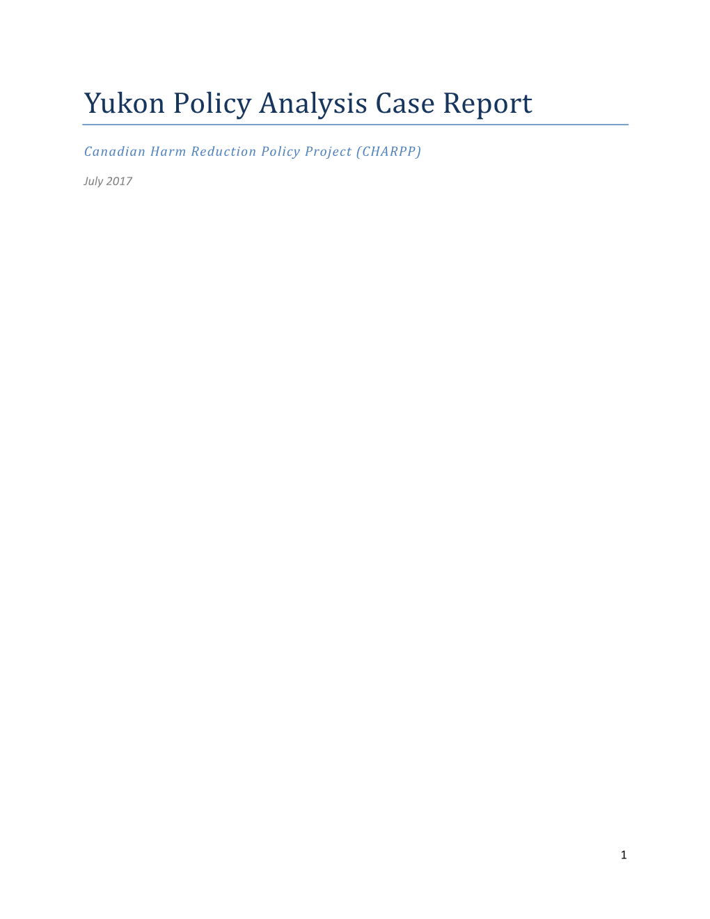 Yukon Policy Analysis Case Report