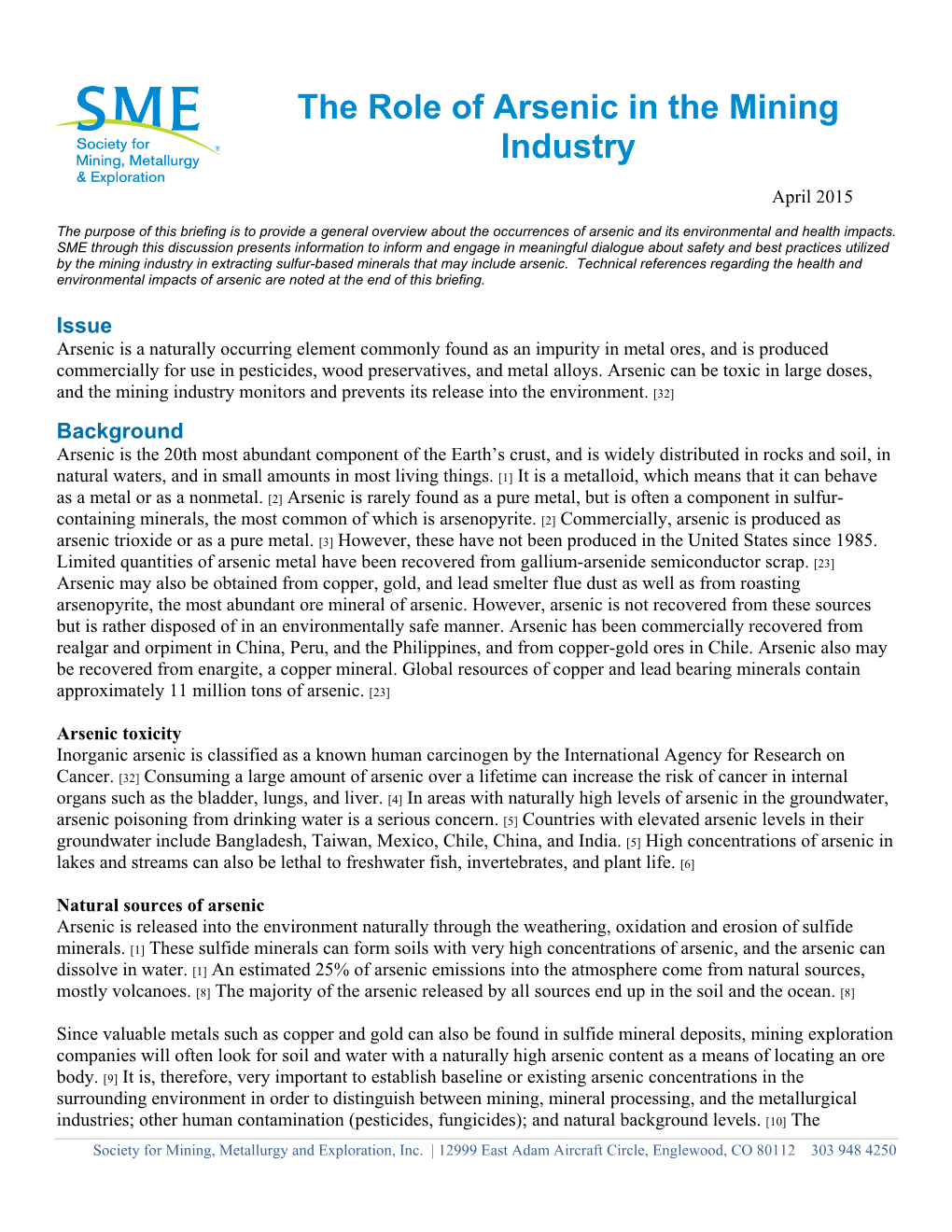 The Role of Arsenic in the Mining Industry