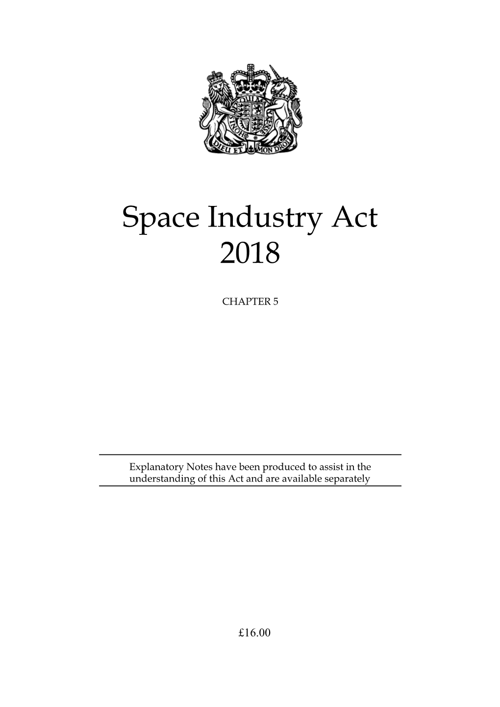 Space Industry Act 2018 (Pdf)