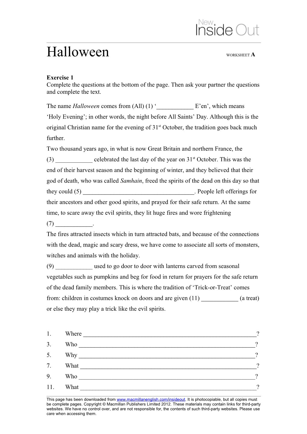 No Ordinary Chunk of Ice WORKSHEET A