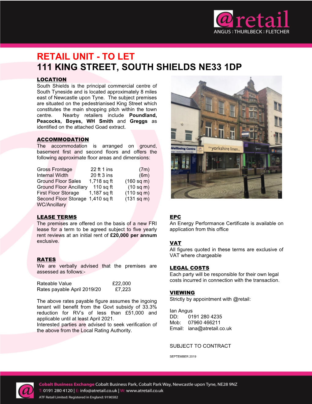 To Let 111 King Street, South Shields Ne33 1Dp