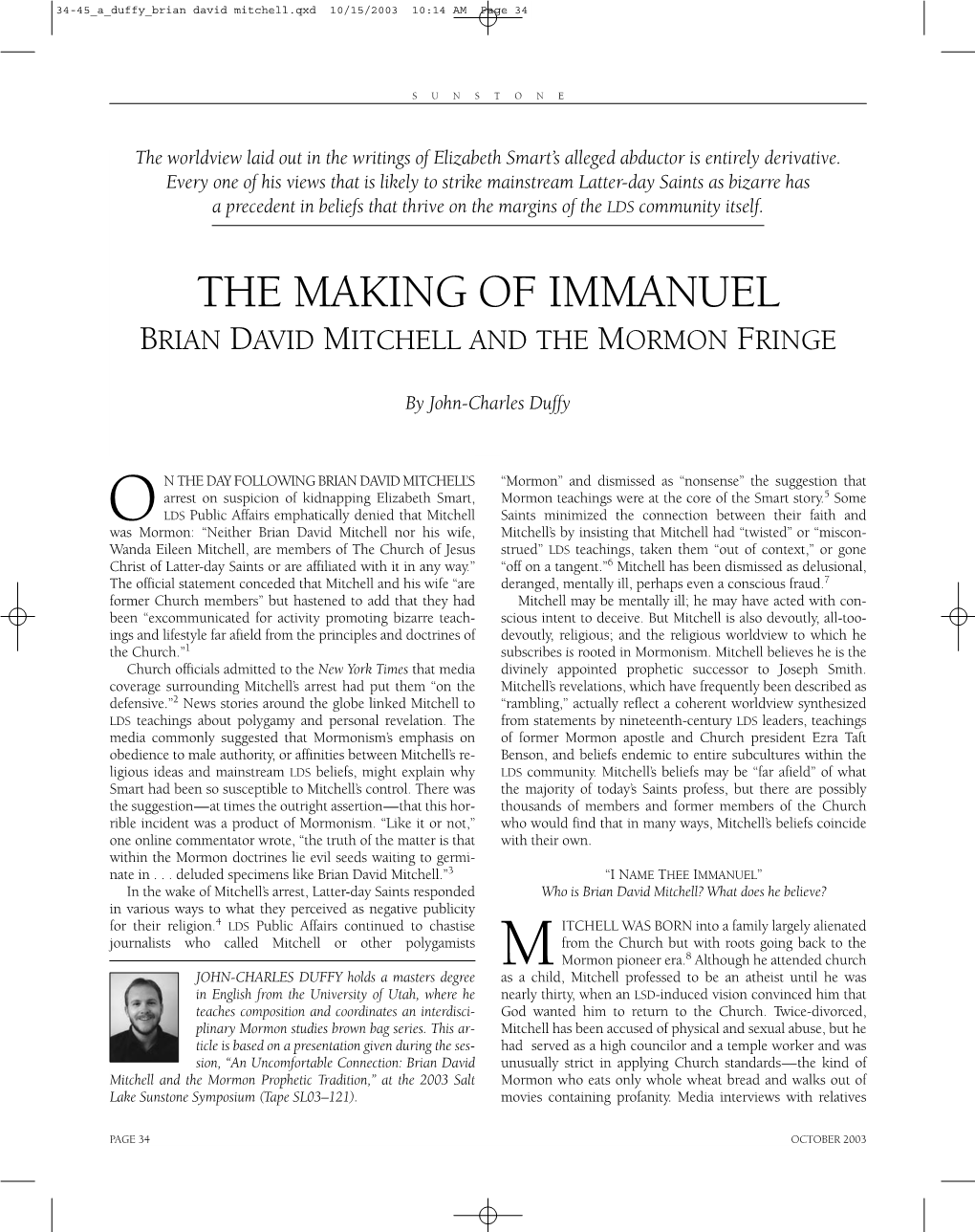34-45 a Duffy Brian David Mitchell.Qxd 10/15/2003 10:14 AM Page 34