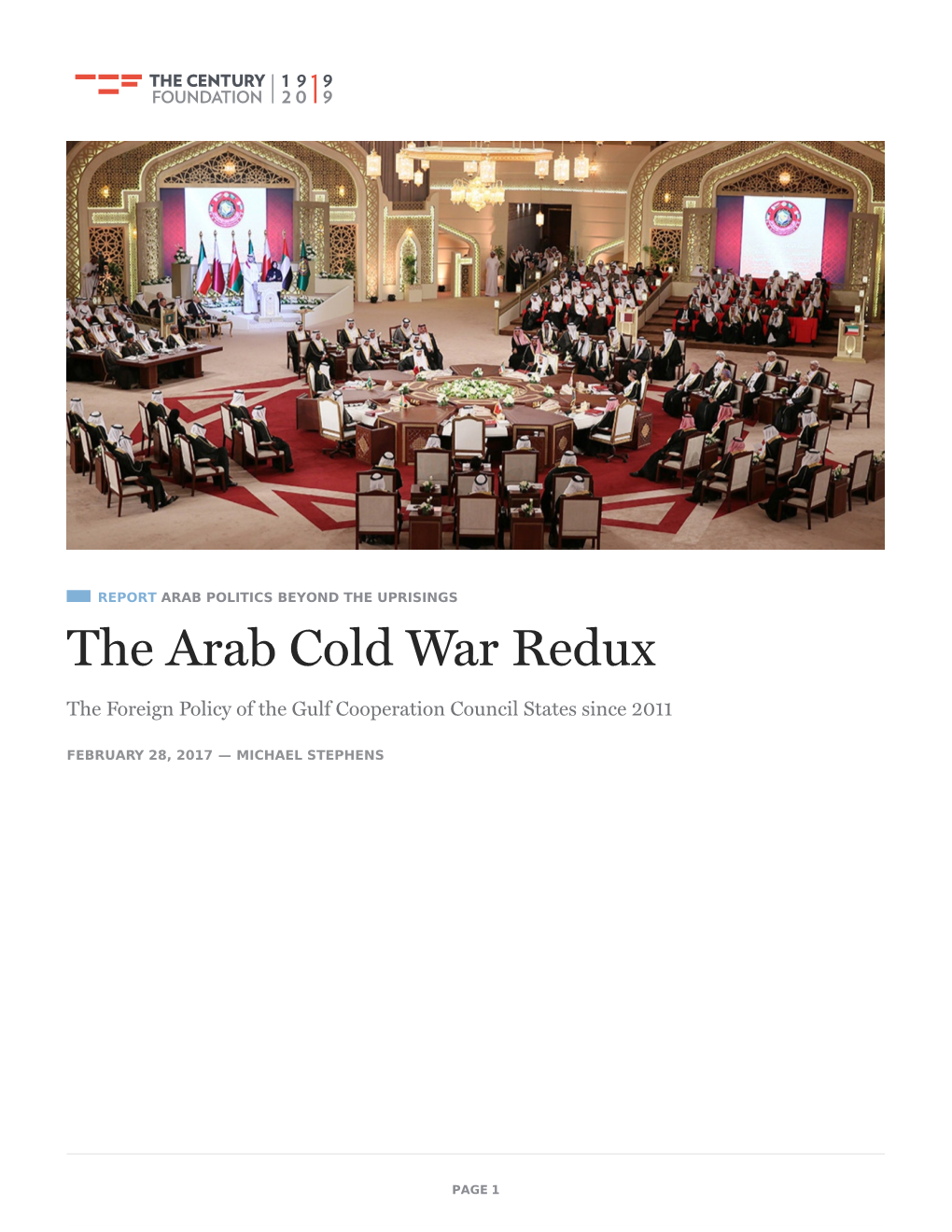 The Arab Cold War Redux