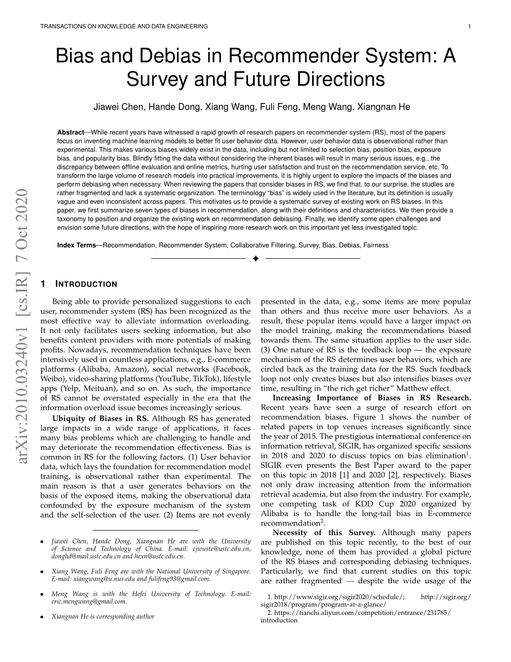 Bias and Debias in Recommender System: a Survey and Future Directions