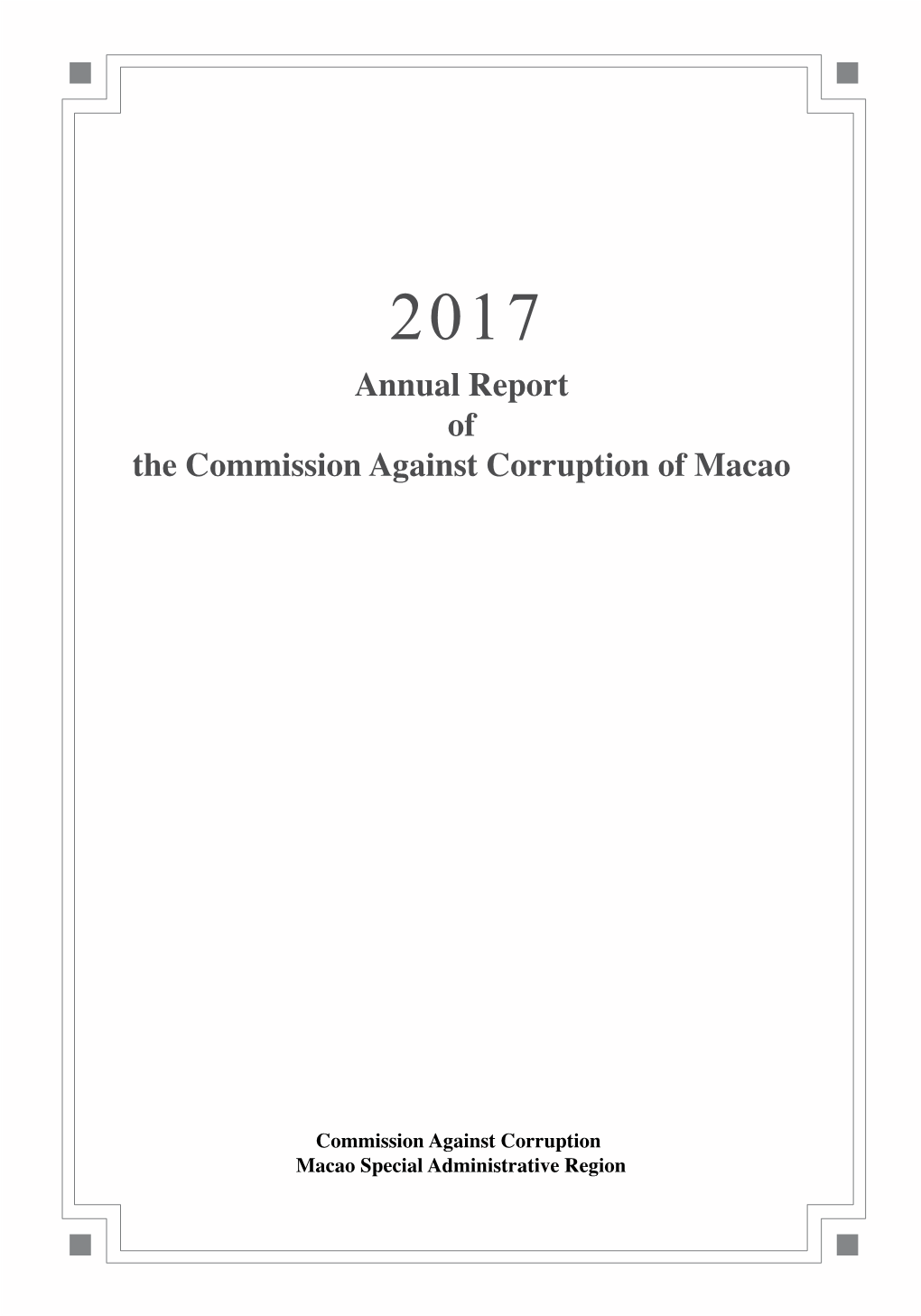 Annual Report of the CCAC of Macao