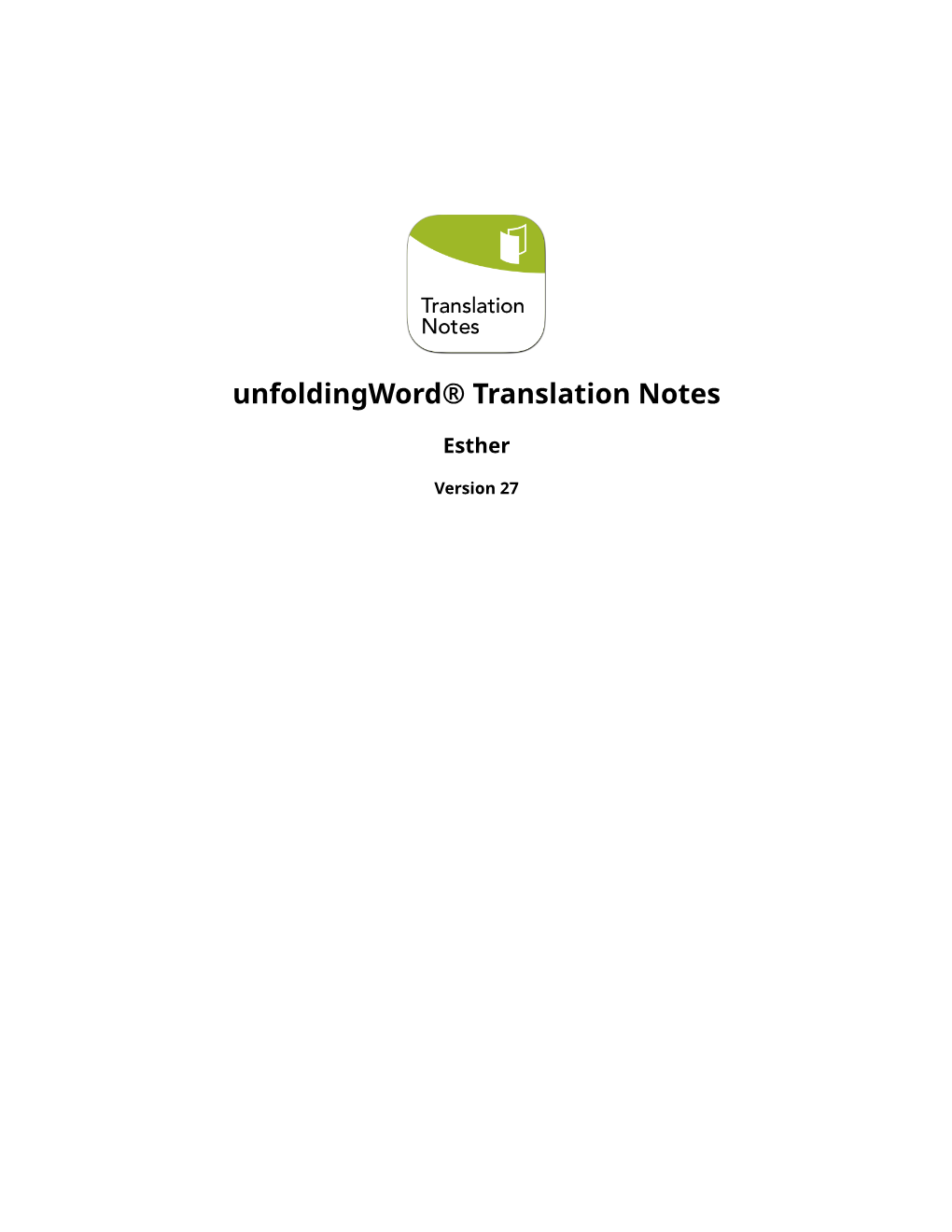 Unfoldingword® Translation Notes