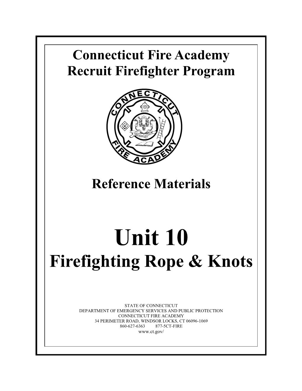 Unit 10 Firefighter Ropes Knots Handout