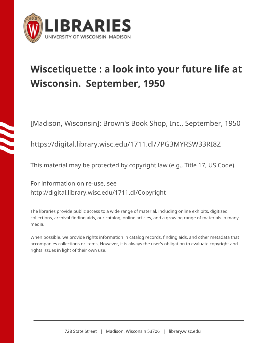 Wiscetiquette : a Look Into Your Future Life at Wisconsin