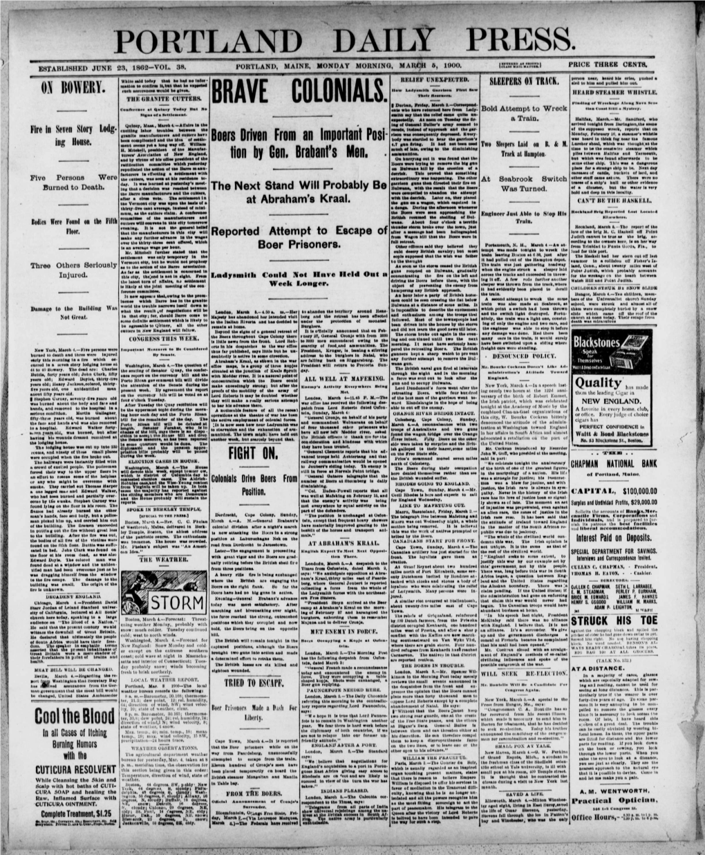 Portland Daily Press: March 5, 1900