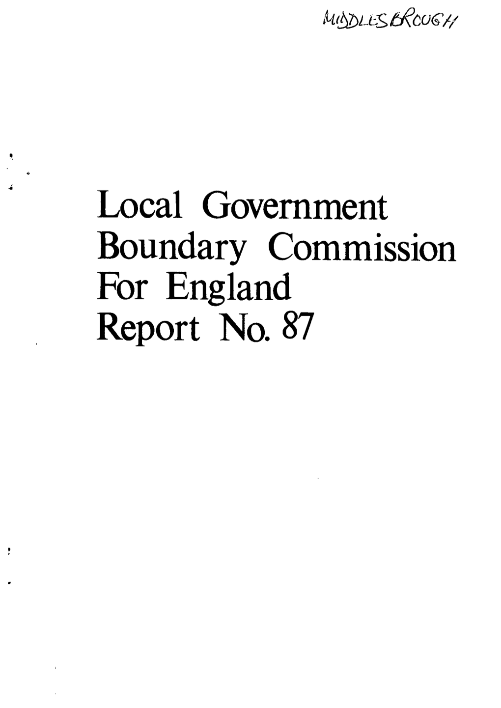 Local Government Boundary Commission for England Report No