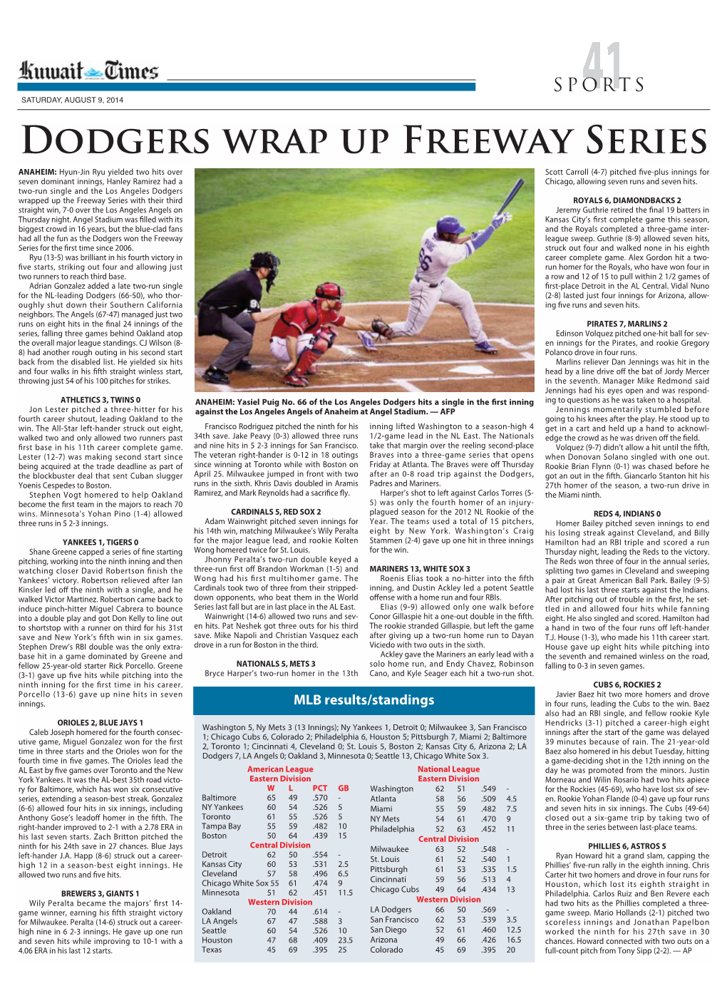 Dodgers Wrap up Freeway Series