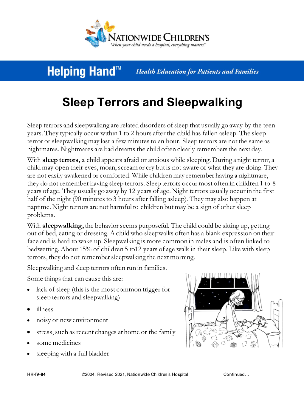 Sleep Terrors and Sleepwalking (PDF)