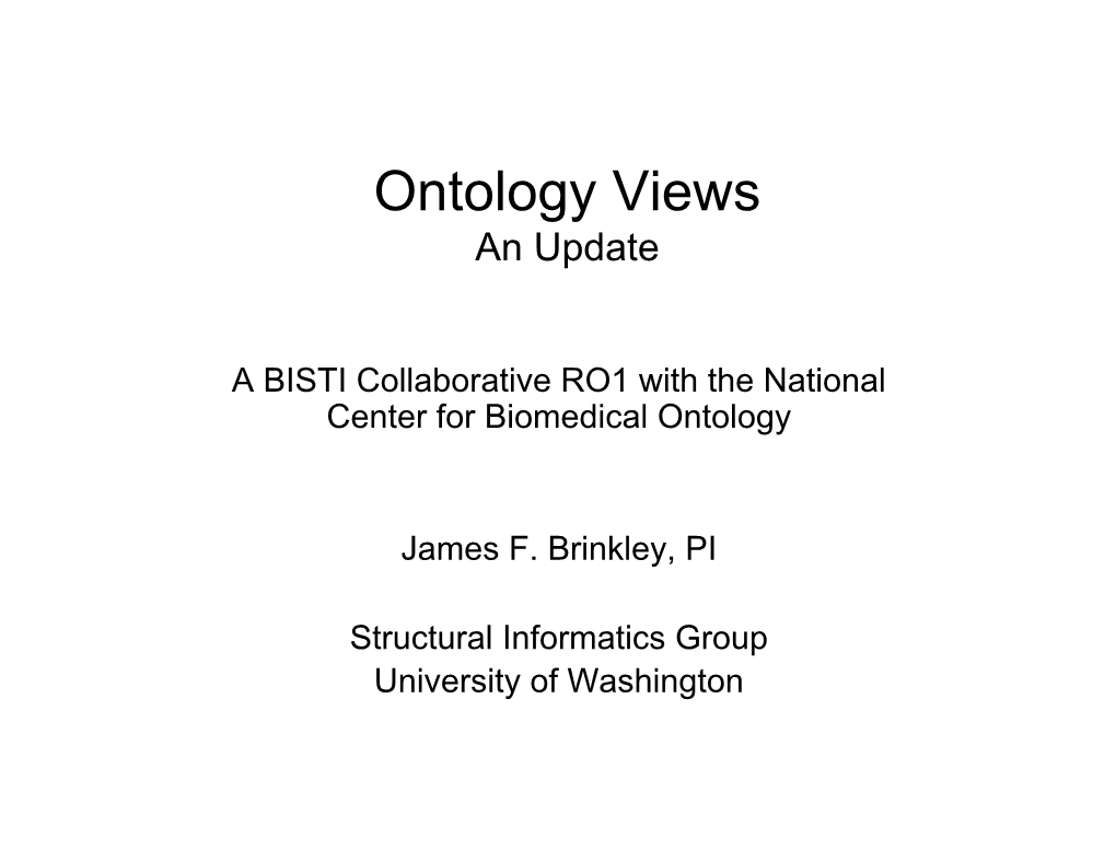 Ontology Views an Update