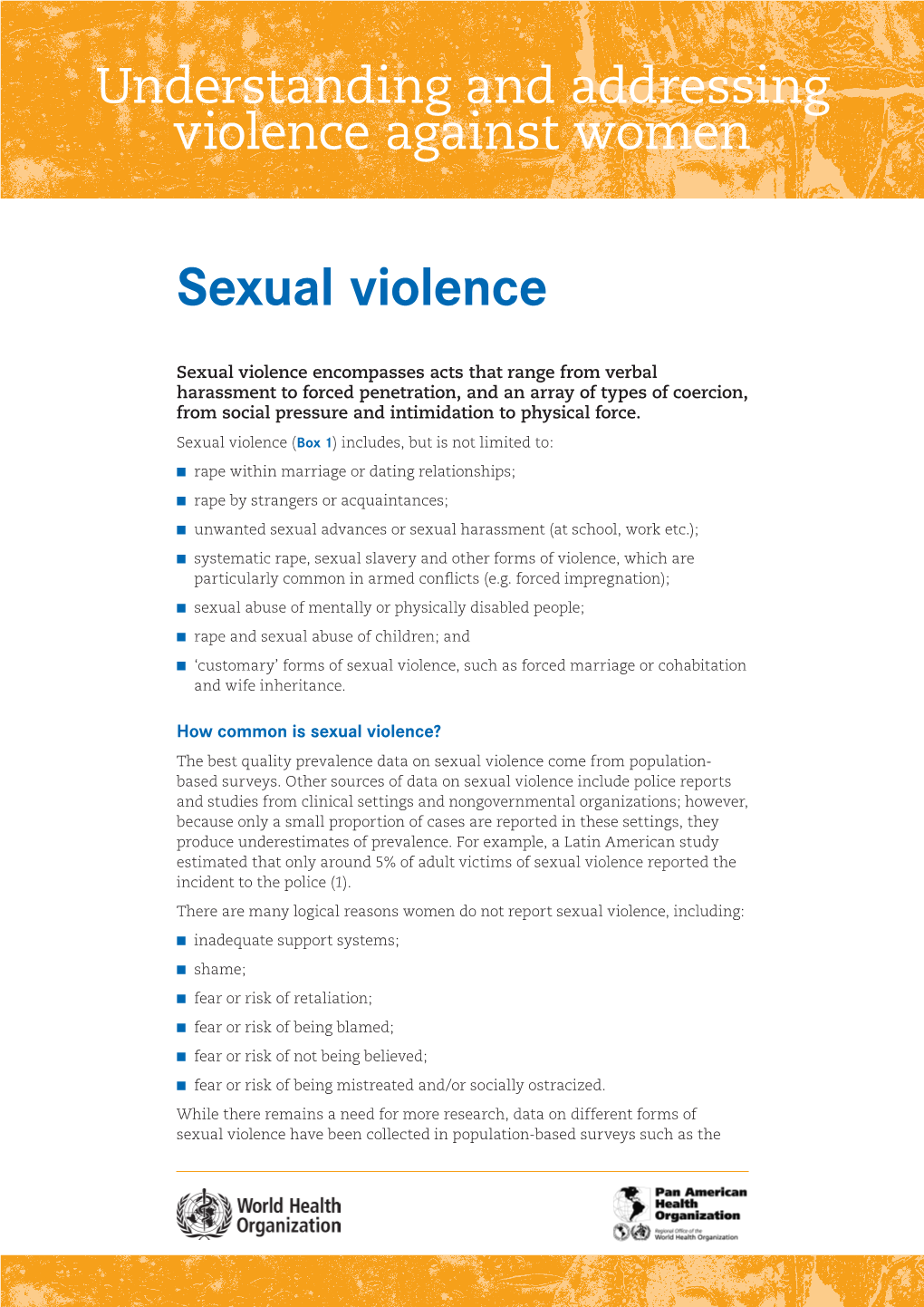 WHO Definition of Sexual Violence