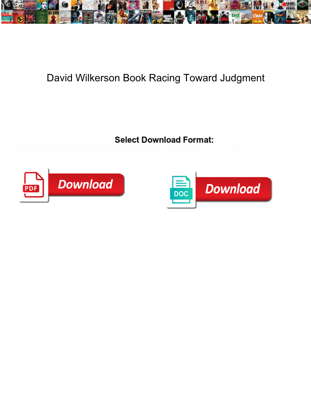 David Wilkerson Book Racing Toward Judgment