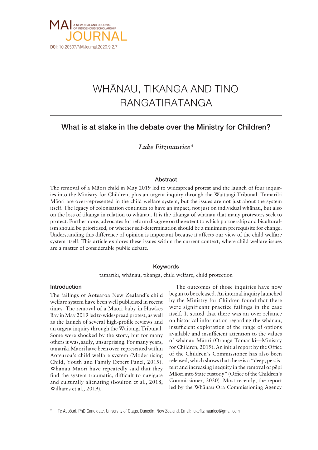 Whänau, Tikanga and Tino Rangatiratanga