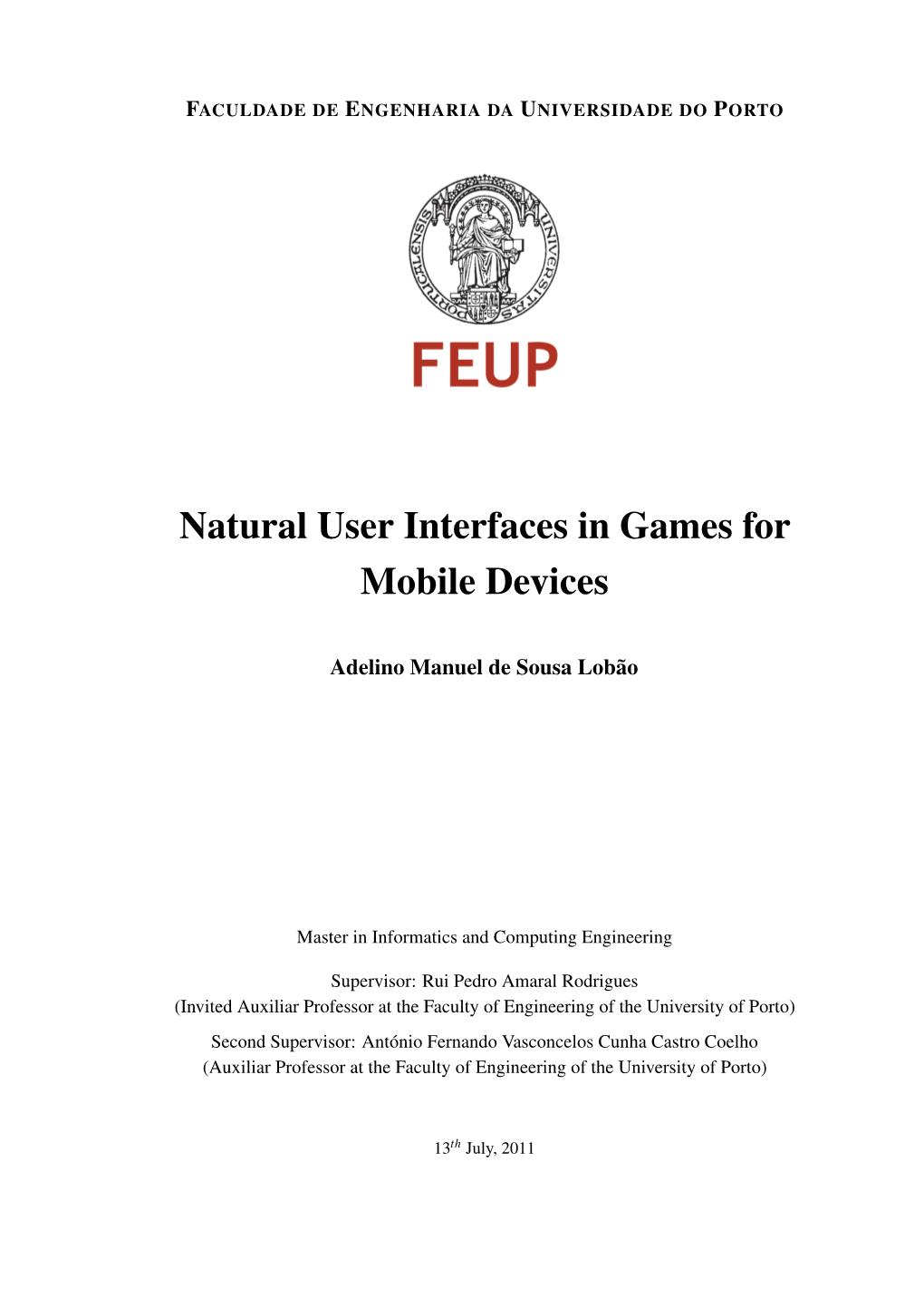 Natural User Interfaces in Games for Mobile Devices