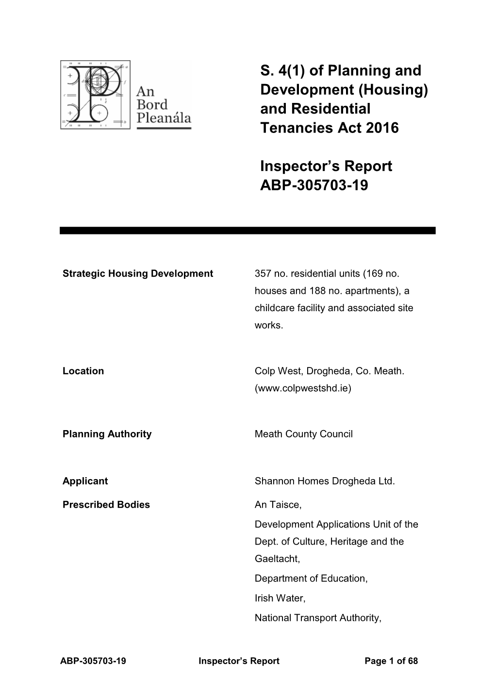 And Residential Tenancies Act 2016 Inspector's Report ABP-305703-19