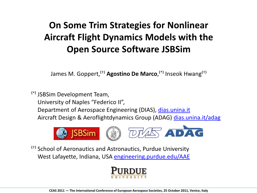 On Some Trim Strategies for Nonlinear Aircraft Flight Dynamics Models with the Open Source Software Jsbsim