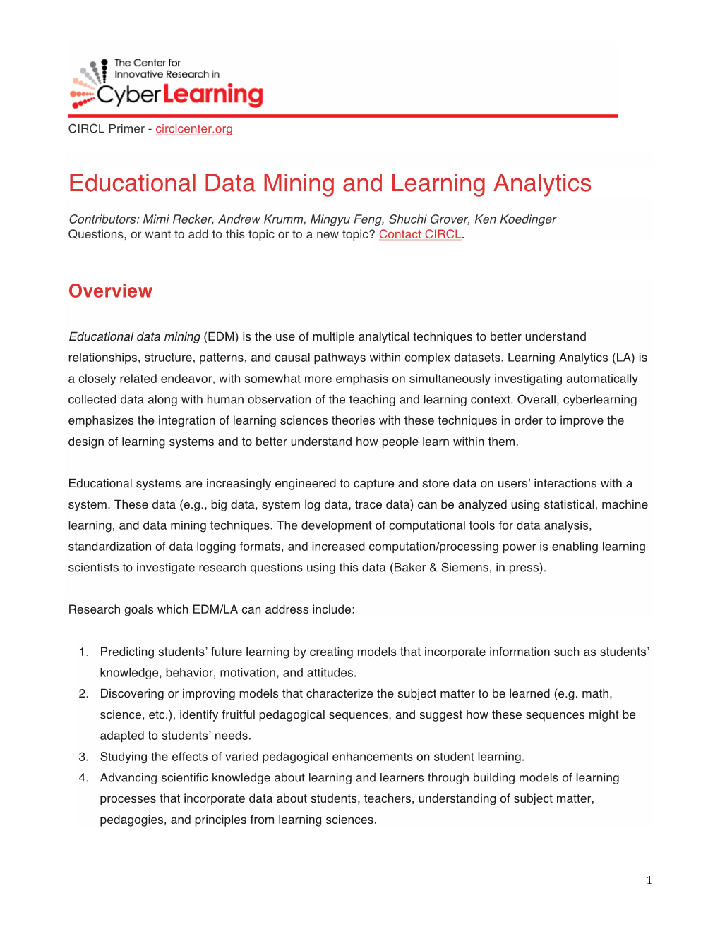 Educational Data Mining and Learning Analytics