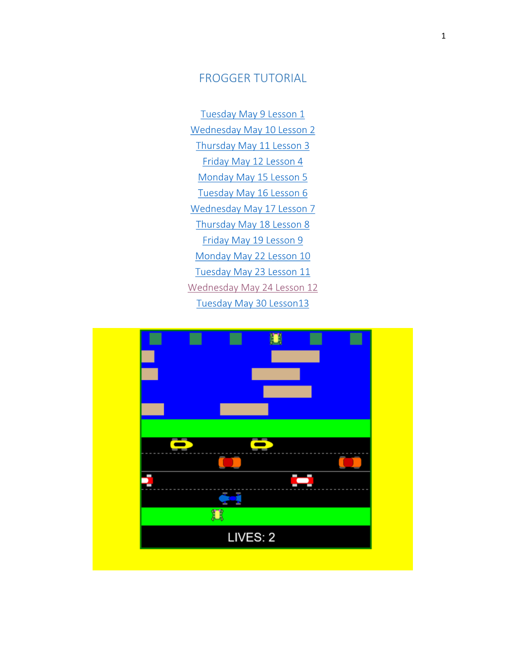 Frogger Tutorial