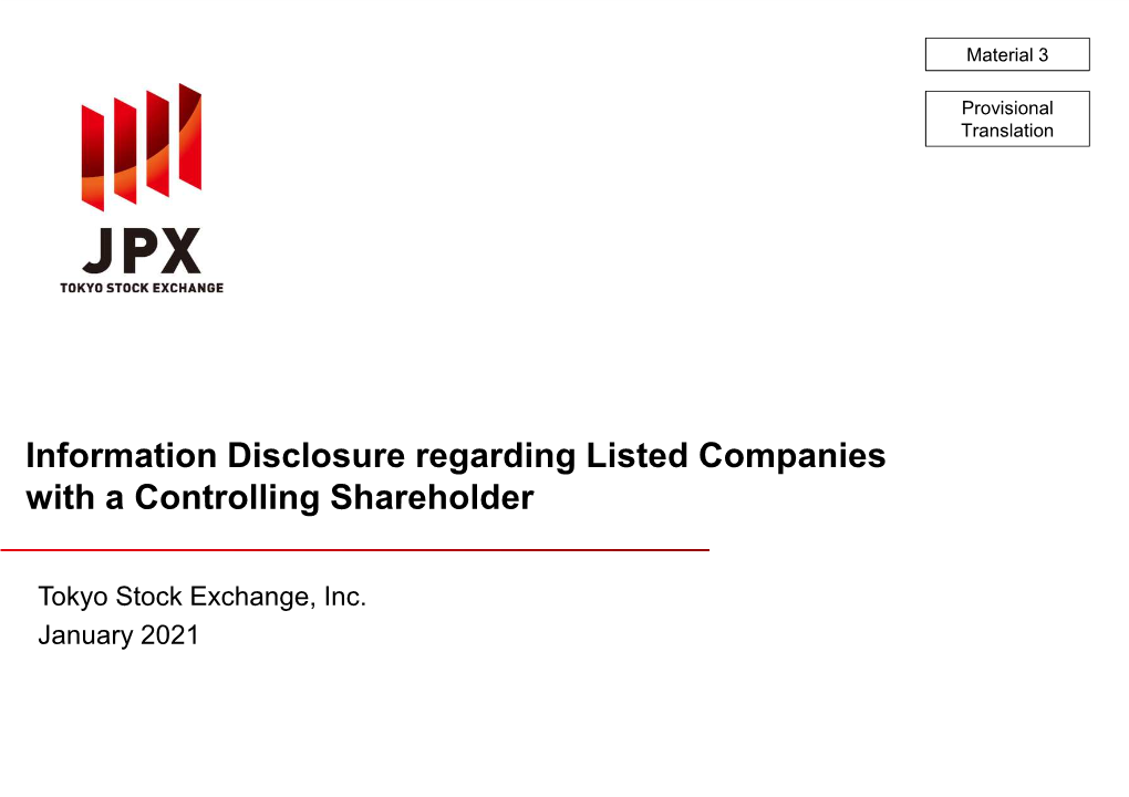 Information Disclosure Regarding Listed Companies with a Controlling Shareholder