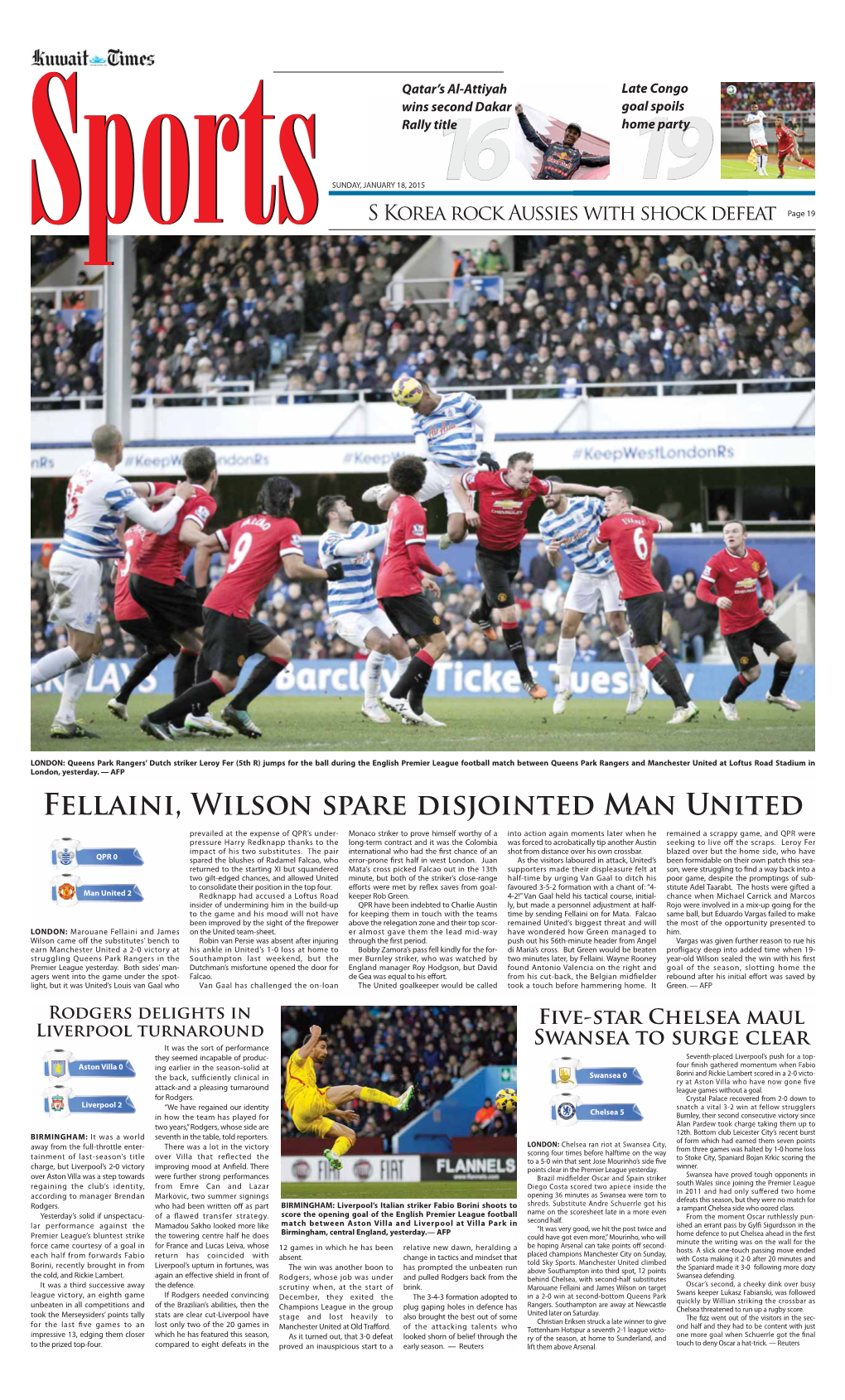 Fellaini, Wilson Spare Disjointed Man United