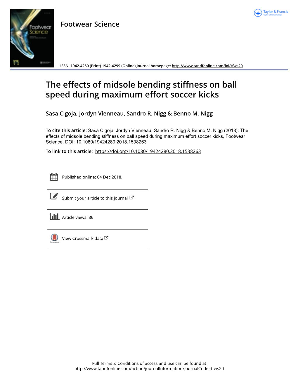 The Effects of Midsole Bending Stiffness on Ball Speed During Maximum Effort Soccer Kicks
