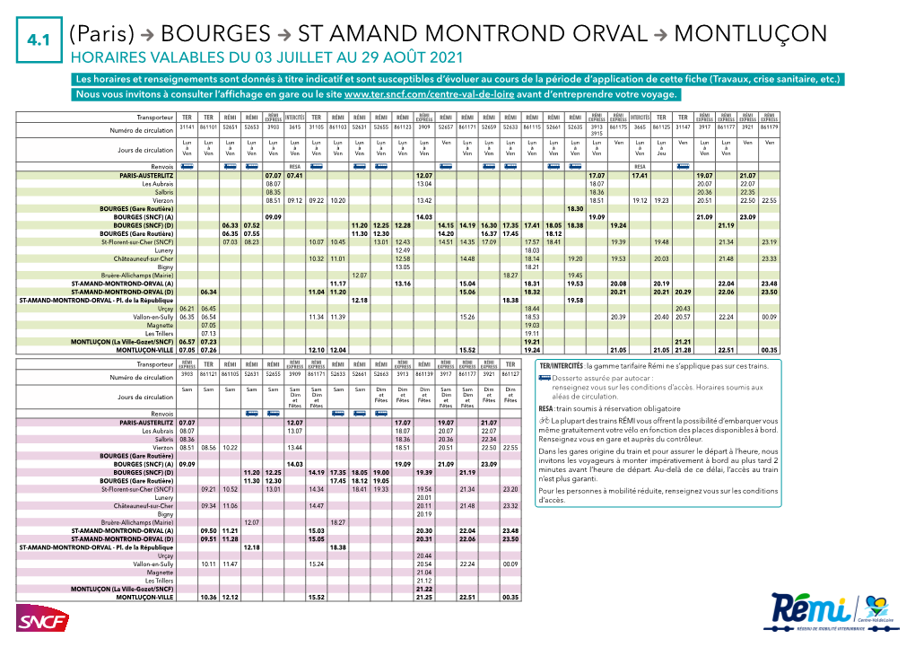 4.1 (Paris) BOURGES ST AMAND MONTROND ORVAL