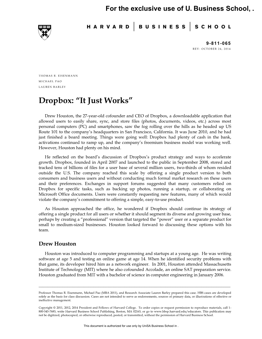 Dropbox: “It Just Works”