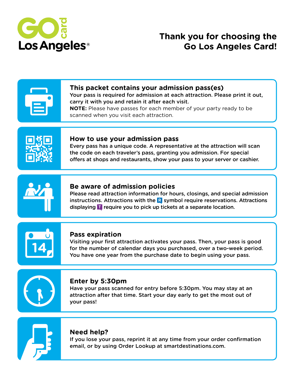 Thank You for Choosing the Go Los Angeles Card!