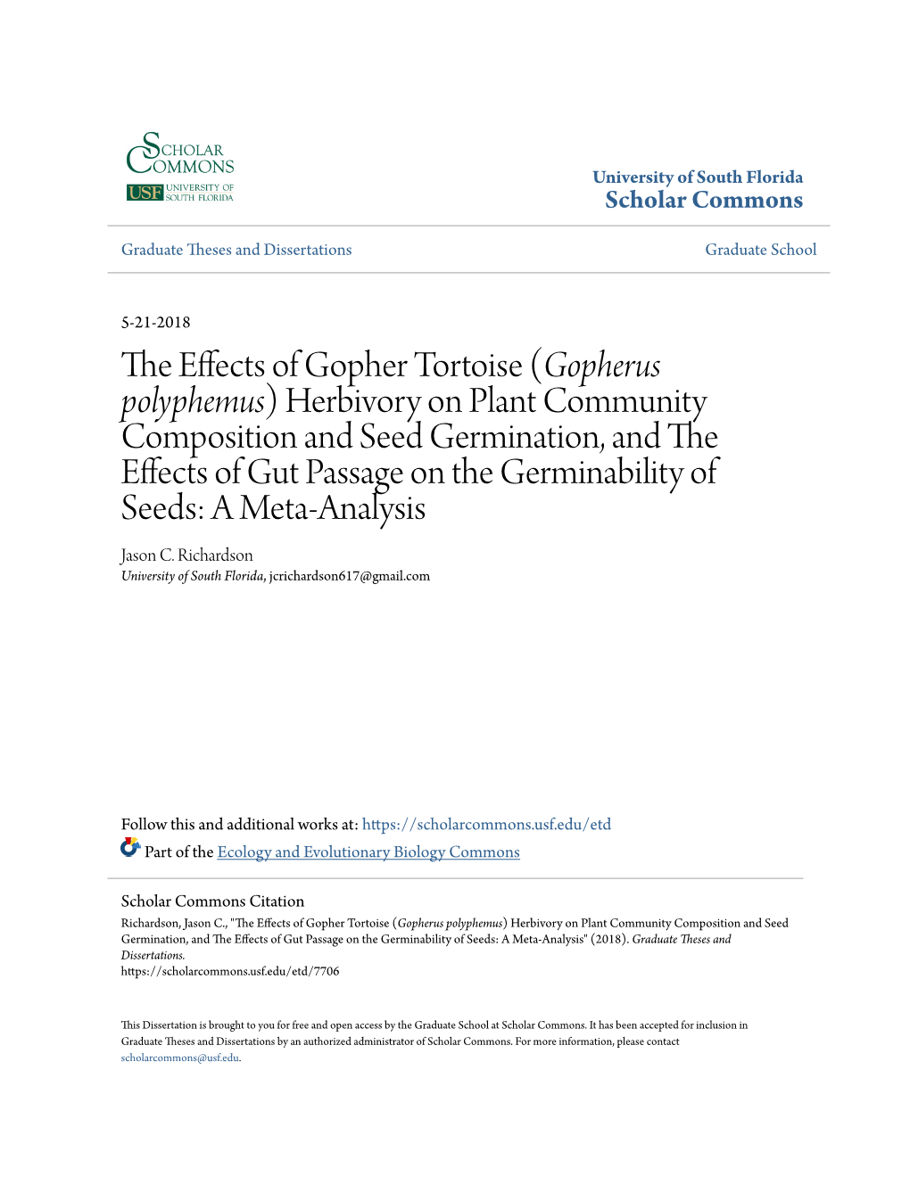 The Effects of Gopher Tortoise