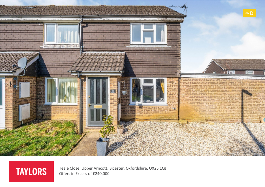 Teale Close, Upper Arncott, Bicester, Oxfordshire, OX25 1QJ Offers in Excess of £240,000