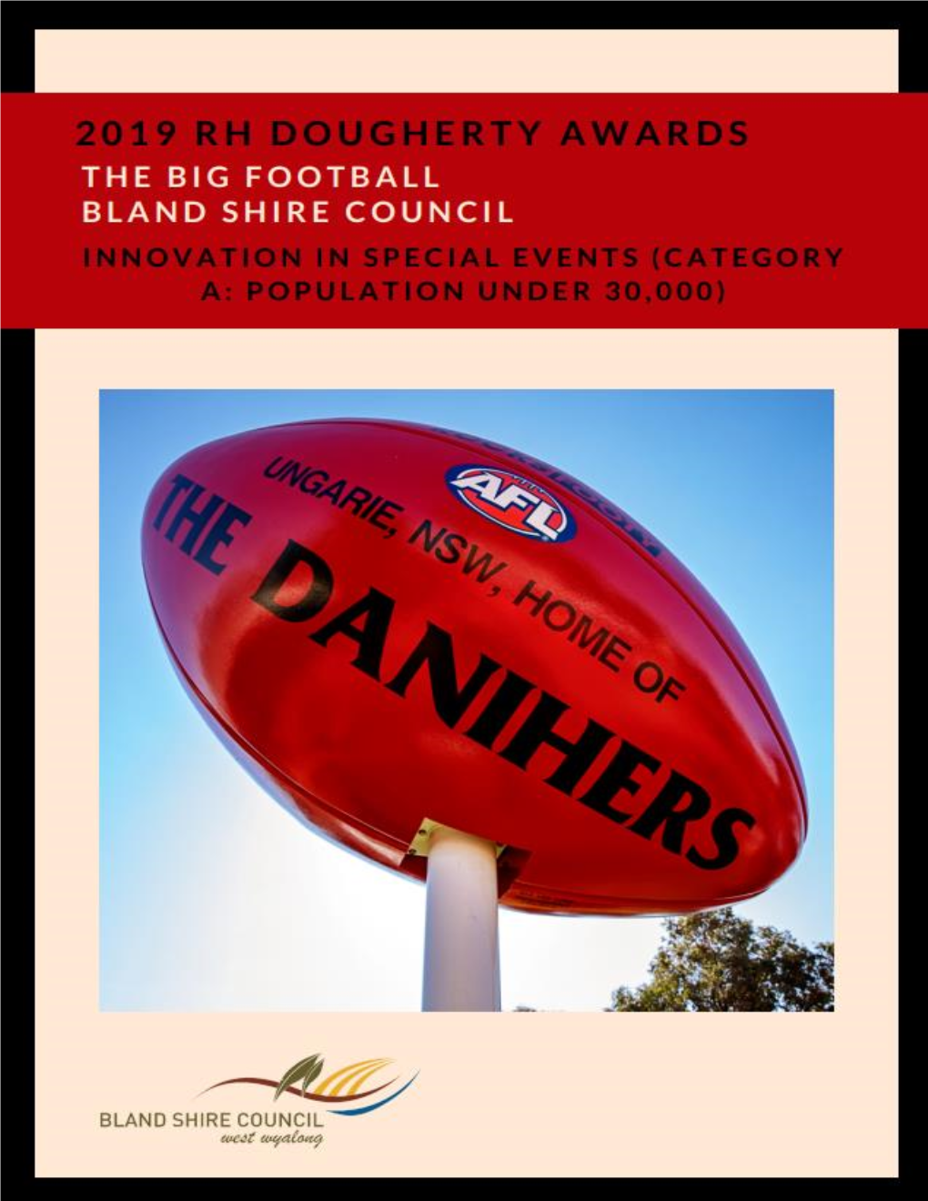 2019 RH Dougherty Awards the Big Football Bland Shire Council