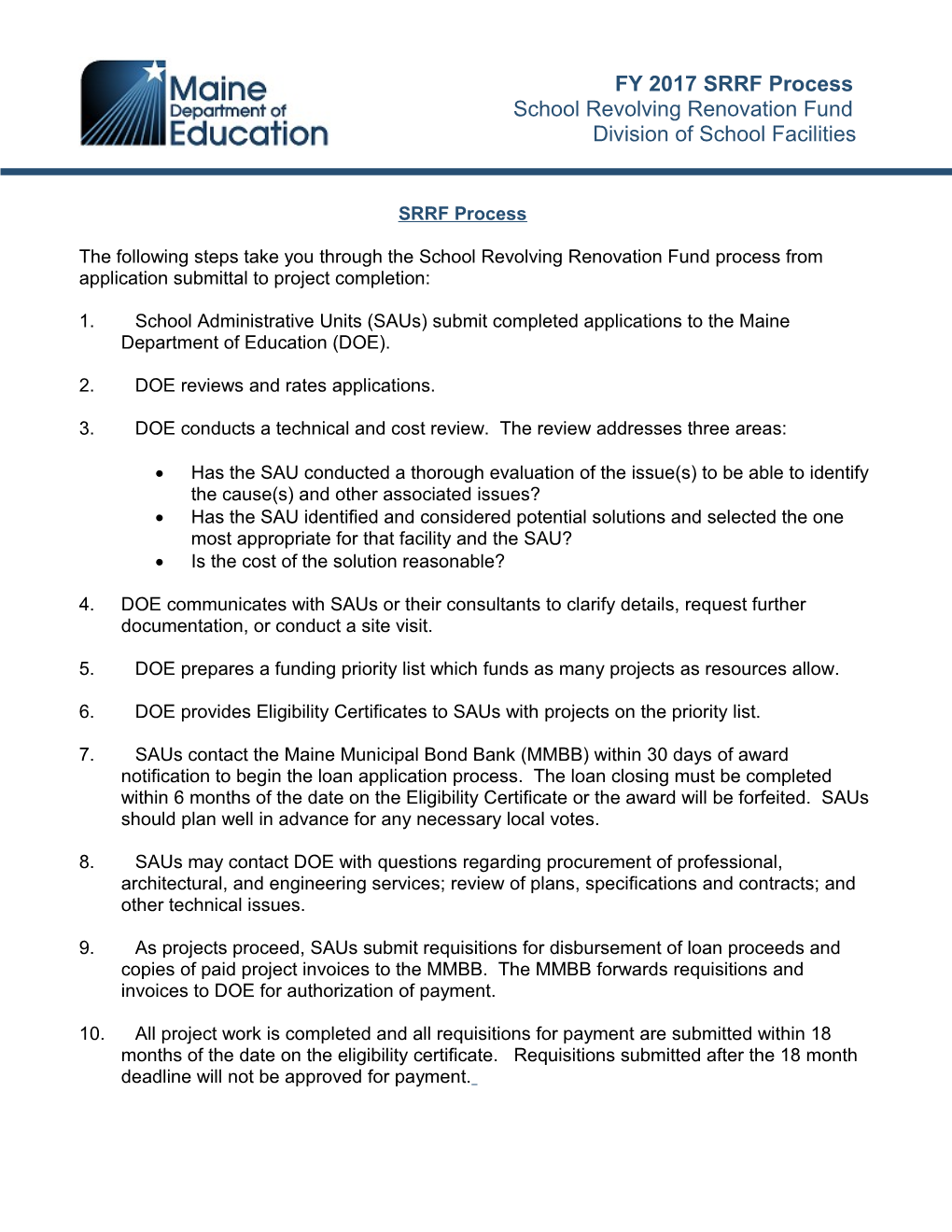 Part V: Priority III: Preliminary Application