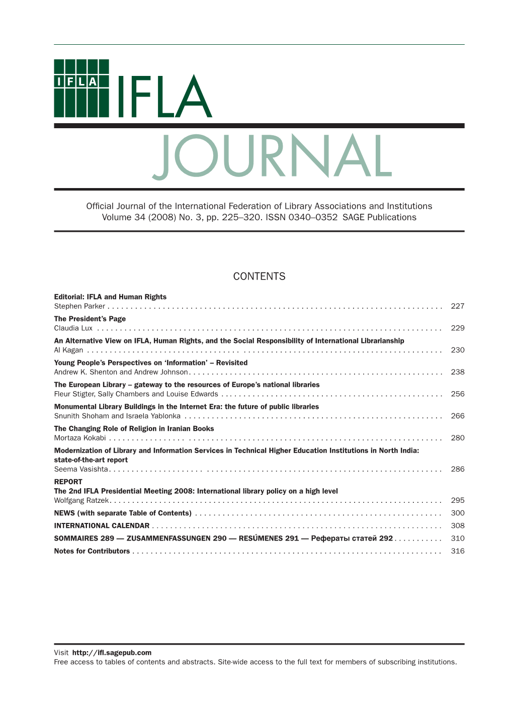 IFLA Journal, Vol. 34, Issue 3