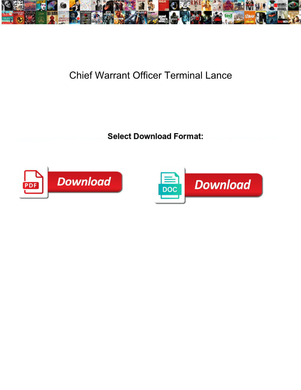 Chief Warrant Officer Terminal Lance