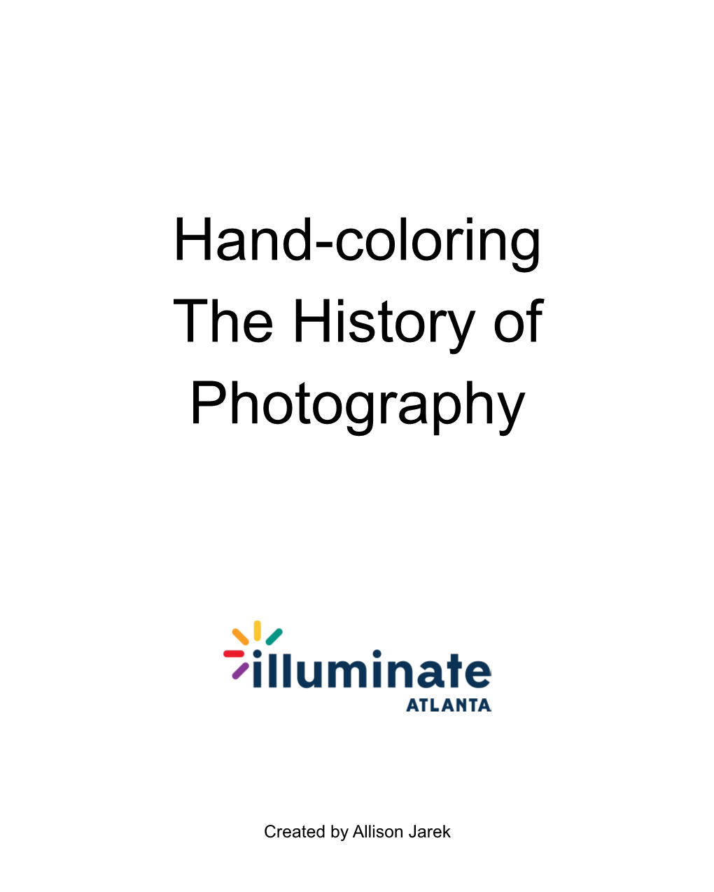 History of Photography Coloring Book