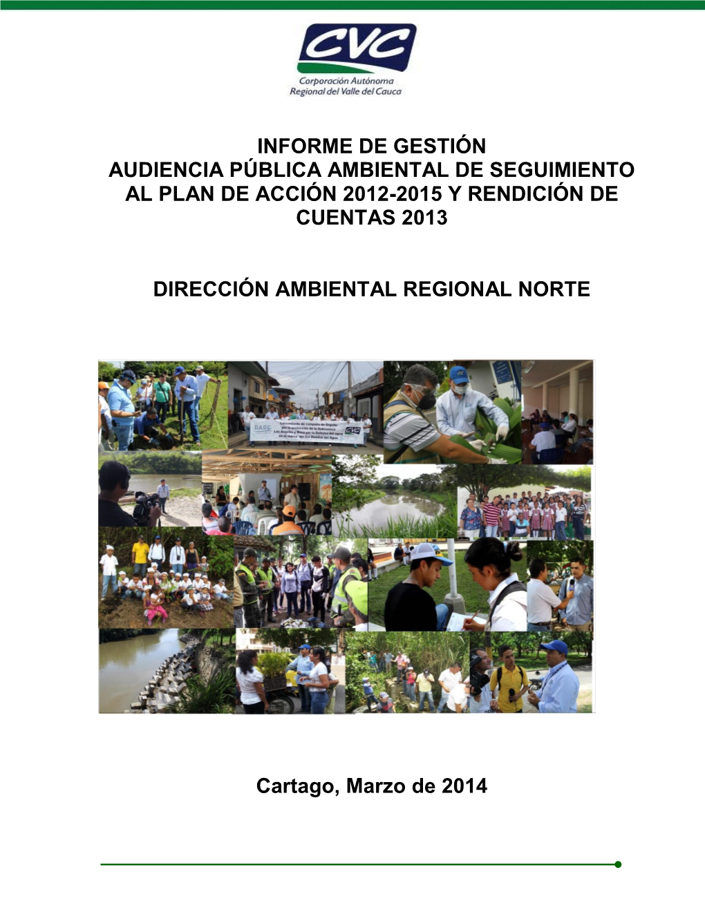 Informe De Gestión Audiencia Pública Ambiental De Seguimiento Al Plan De Acción 2012-2015 Y Rendición De Cuentas 2013