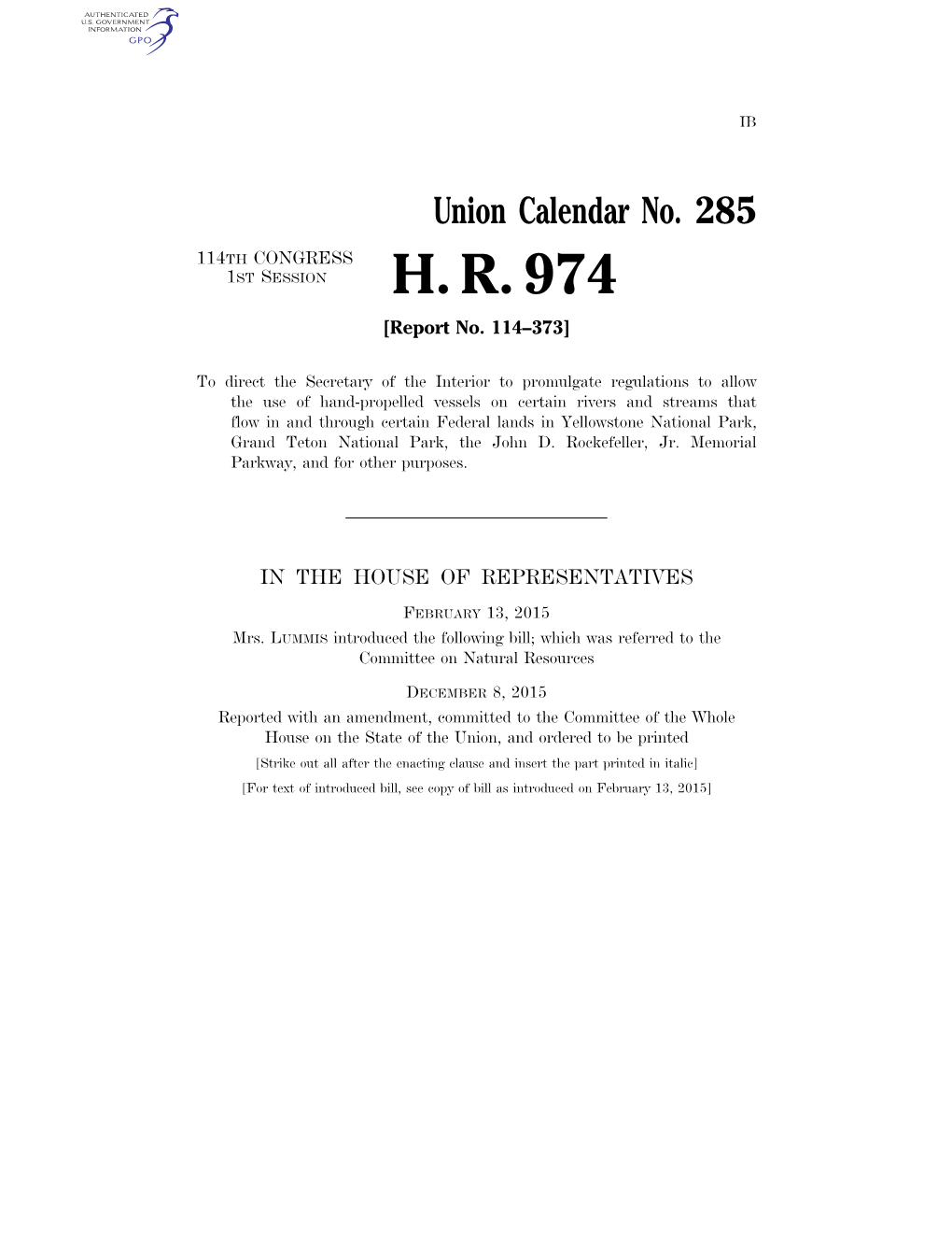 H. R. 974 [Report No