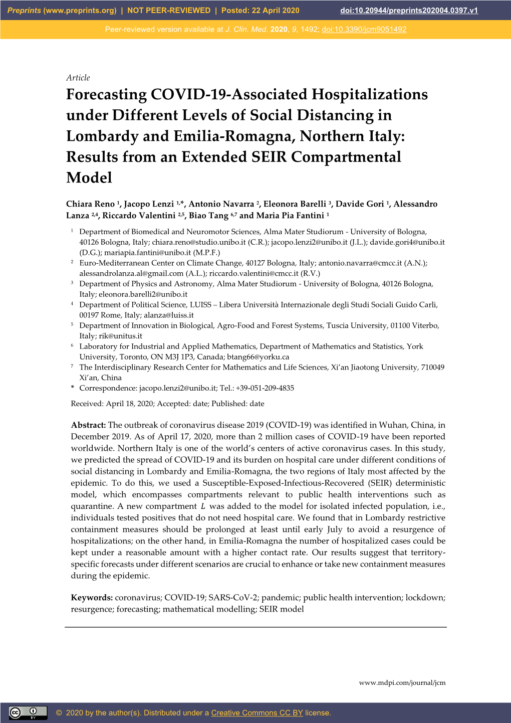 Forecasting COVID-19-Associated Hospitalizations Under Different