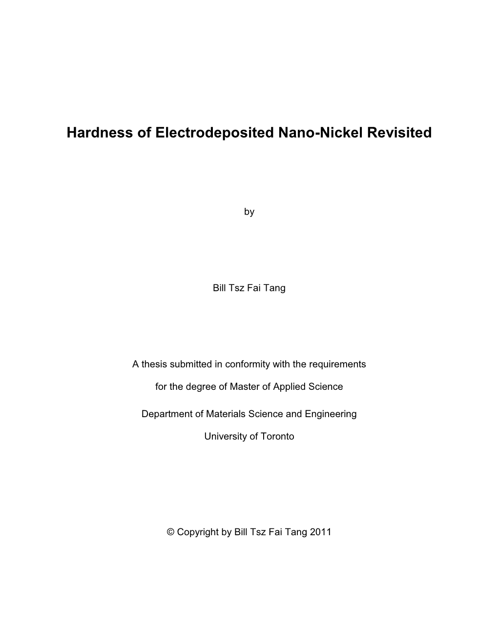 Hardness of Electrodeposited Nano-Nickel Revisited