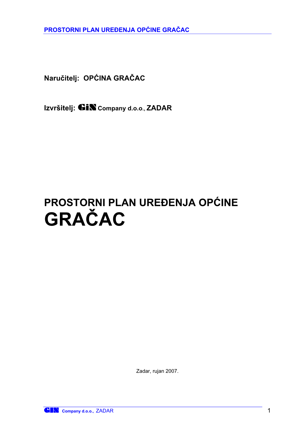 Prostorni Plan Uređenja Općine Gračac