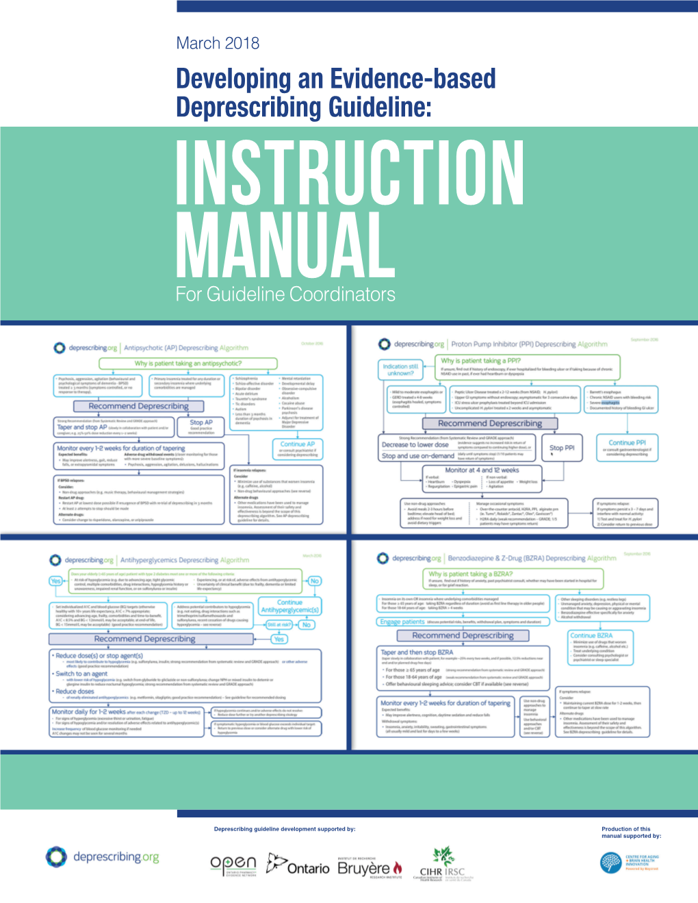 Developing an Evidence-Based Deprescribing Guideline: INSTRUCTION MANUAL for Guideline Coordinators